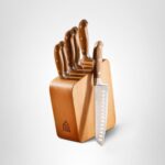Bloomhouse - Dos veces ganador de las Cosas Favoritas de Oprah - Juego de 7 cuchillos de cocina de madera de olivo itali