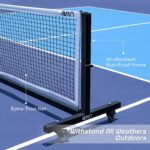 A11N SPORTS Red de pickleball de torneo de aluminio con sistema de bloqueo de tensión y ruedas integradas. Cumple con la
