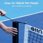 A11N SPORTS Red de pickleball de torneo de aluminio con sistema de bloqueo de tensión y ruedas integradas. Cumple con la