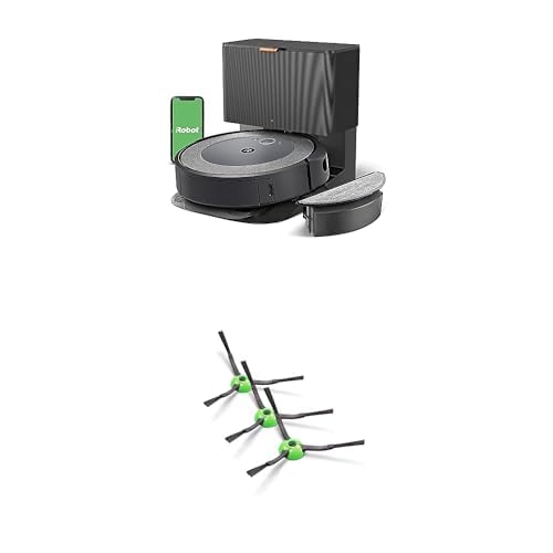 Robot aspirador y trapeador iRobot Roomba Combo i5 Plus negro con cepillo de barrido de bordes paquete 3 piezas