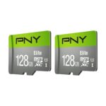 PNY Paquete de 2 tarjetas microSDXC y microSDHC Elite Class 10 U1 de 128 GB y 32 GB y paquete de 5 unidades