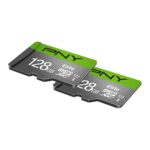 PNY Paquete de 2 tarjetas microSDXC y microSDHC Elite Class 10 U1 de 128 GB y 32 GB y paquete de 5 unidades