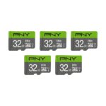 PNY Paquete de 2 tarjetas microSDXC y microSDHC Elite Class 10 U1 de 128 GB y 32 GB y paquete de 5 unidades