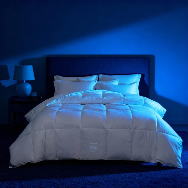 Edredon de plumon Sleep Climate Blue Ridge Home Fashions 009703 regulador de temperatura tecnologia 37.5 tamaño King bla