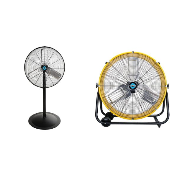 Ventiladores Industriales Tornado Pedestal 24 pulgadas 7600 CFM y Tambor 8540 CFM Metal 3 Velocidades