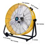 Ventiladores Industriales Tornado Pedestal 24 pulgadas 7600 CFM y Tambor 8540 CFM Metal 3 Velocidades