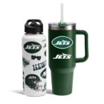Set de Termo y Vaso de Acero Inoxidable NFL The Memory Company Botella de Agua 34oz y Vaso 40oz con Tapa y Popote Libre