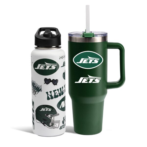 Set de Termo y Vaso de Acero Inoxidable NFL The Memory Company Botella de Agua 34oz y Vaso 40oz con Tapa y Popote Libre