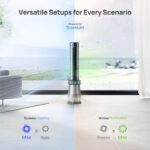 Ventilador Torre Purificador Aire Dreo 45 Pulgadas 2 en 1 con Ventilador 16 Pulgadas 25dB Control Remoto