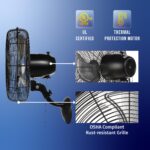 Ventilador de pared oscilante Tornado Pro Serie 16 y 20 pulgadas metal industrial aluminio acero 2850-5250 CFM 3 velocid