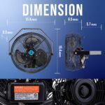 Tornado Paquete Ventiladores Industriales Pro 24 pulgadas 7600 CFM oscilante y 12 pulgadas IPX4 exterior 1650 CFM para m