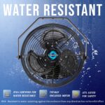 Tornado Paquete Ventiladores Industriales Pro 24 pulgadas 7600 CFM oscilante y 12 pulgadas IPX4 exterior 1650 CFM para m
