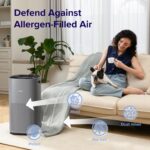 Purificador de aire Levoit para hogar y dormitorio cobertura hasta 295 m2 circulacion 360 grados Wi-Fi inteligente monit