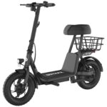Gotrax Patinete eléctrico A5 con asiento para adultos, neumático de 12 pulgadas, máximo 15.5 millas y 15.5 millas por ho