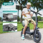 Gotrax Patinete eléctrico A5 con asiento para adultos, neumático de 12 pulgadas, máximo 15.5 millas y 15.5 millas por ho