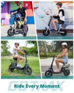 Gotrax Patinete eléctrico A5 con asiento para adultos, neumático de 12 pulgadas, máximo 15.5 millas y 15.5 millas por ho