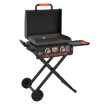 Plancha Asador de Gas Portátil Blackstone 2350 On the Go 22 pulgadas plegable con tapa de bloqueo acero negro