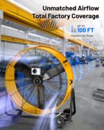 Ventilador de piso industrial iLIVING USA ILG8M36-90DC 36 pulgadas 16000 CFM motor sin escobillas DC velocidad continua