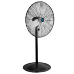 Ventilador de Pedestal Industrial Tornado HI-FAN-30HVOF-1P-HEX2 – 30 pulgadas, 8850 CFM, 3 cuchillas de aluminio, oscila