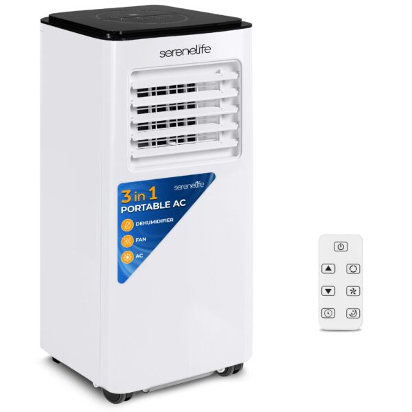 Aire acondicionado portátil 3 en 1 SereneLife SLACP803 8000 BTU para habitaciones hasta 350 pies cuadrados control remot