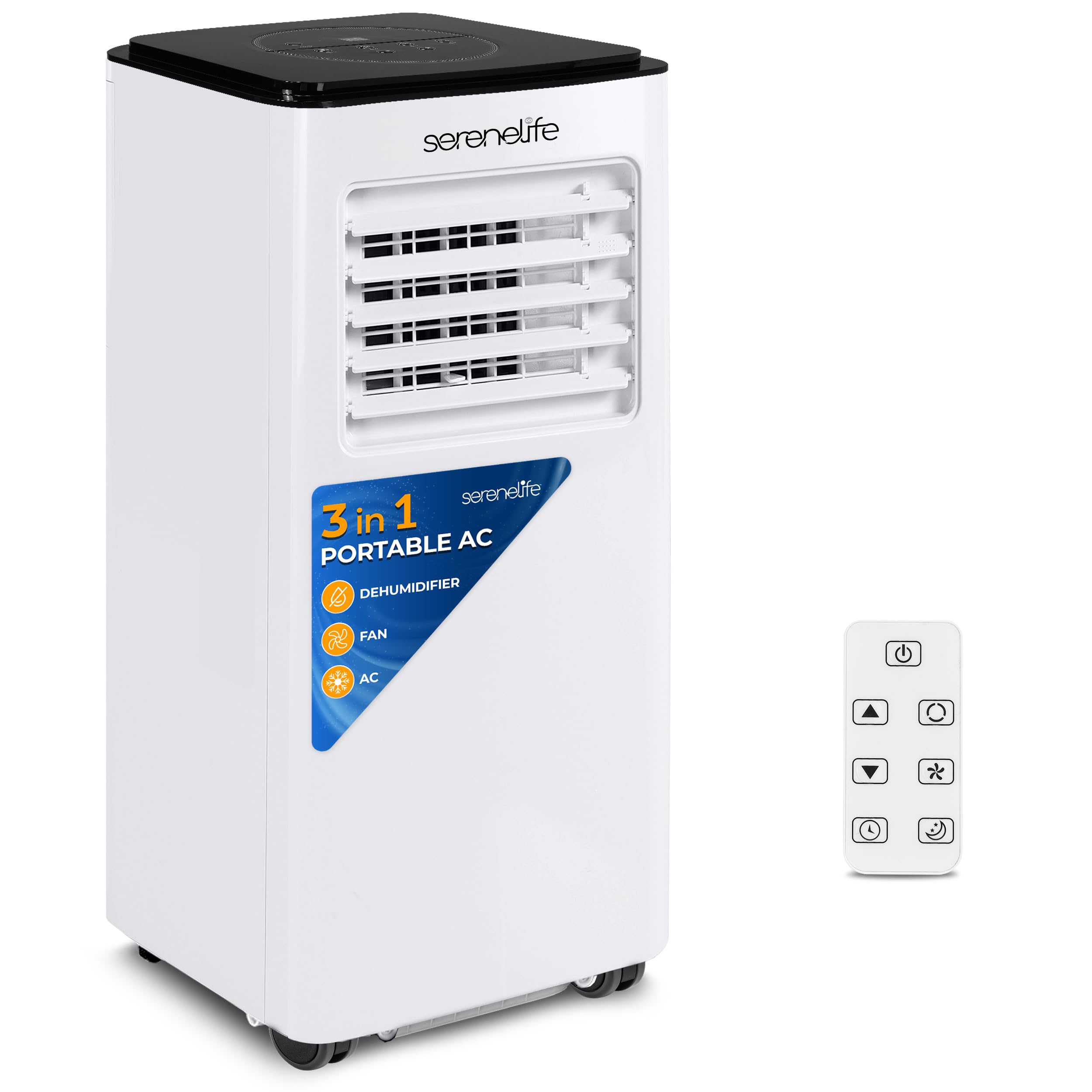 Version 1.0.0 Aire acondicionado portátil 3 en 1 SereneLife SLACP803 8000 BTU para habitaciones hasta 350 pies cuadrados control remot