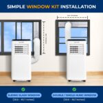 Aire acondicionado portátil 3 en 1 SereneLife SLACP803 8000 BTU para habitaciones hasta 350 pies cuadrados control remot
