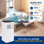 Aire acondicionado portátil 3 en 1 SereneLife SLACP803 8000 BTU para habitaciones hasta 350 pies cuadrados control remot