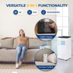 Aire acondicionado portátil 3 en 1 SereneLife SLACP803 8000 BTU para habitaciones hasta 350 pies cuadrados control remot