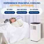 Aire acondicionado portátil 3 en 1 SereneLife SLACP803 8000 BTU para habitaciones hasta 350 pies cuadrados control remot