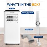 Aire acondicionado portátil 3 en 1 SereneLife SLACP803 8000 BTU para habitaciones hasta 350 pies cuadrados control remot