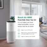 Purificador de aire Bosch Home Comfort 7733701950 Air 6000 filtro 4 en 1 cobertura hasta 255 m2 blanco para polen humo p