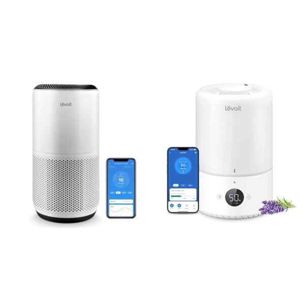 Purificador de Aire y Humidificador Inteligente LEVOIT Core 400S Dual 200S 1980 Ft2 Tanque 3 L Sensor Láser Modo Automát