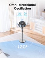 Paquete Ventilador Pedestal Dreo 43 Pulgadas Oscilante Inteligente Wi-Fi con Circulador Control Remoto 80 Pies