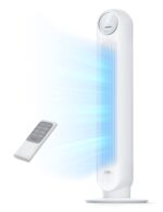 Ventilador de Torre Oscilante Dreo 43 pulgadas 25 ft/s 25 dB con Control Remoto y Ventilador de Pedestal