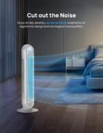 Ventilador de Torre Oscilante Dreo 43 pulgadas 25 ft/s 25 dB con Control Remoto y Ventilador de Pedestal