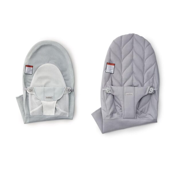 BabyBjörn Asiento de tela para gorila, malla, plateado/blanco y asiento de tela BabyBjörn para gorila, algodón, colcha d