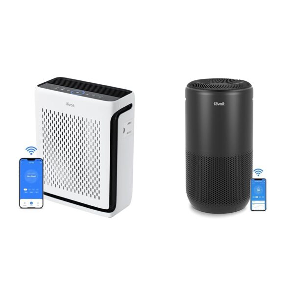 Paquete Purificadores de Aire Levoit Vital 100S-P Core 400S hasta 1980 ft2 filtro HEPA WiFi modo automático monitor cali