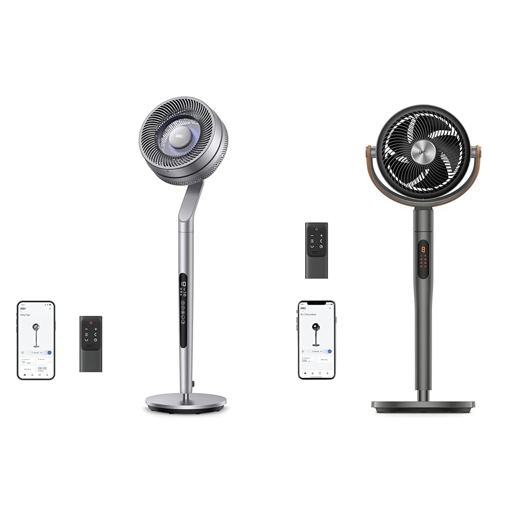 Version 1.0.0 Ventilador Pedestal Dreo Oscilante 120 Grados 10 Velocidades 6 Modos 23dB WiFi Control Remoto 44 Pulgadas