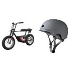 Minibicicleta eléctrica Razor Rambler 16 con casco de ciclismo y dos forros extraíbles