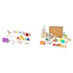 Lovevery Juego de música con 6 instrumentos, libro de canciones, kit de juego Babbler con 8 juguetes para equilibrio, ha