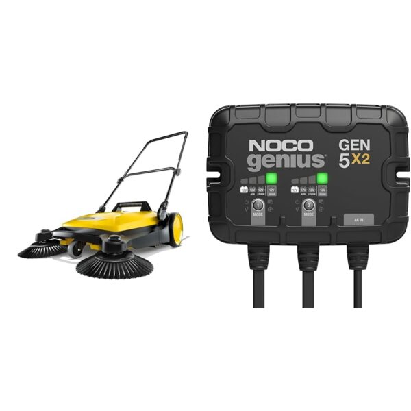 Paquete Barredora Manual Exterior Kärcher S4 Twin 68 cm Ancho Barrido con Cargador Marino NOCO Genius GEN5X2 10A 2 Banco