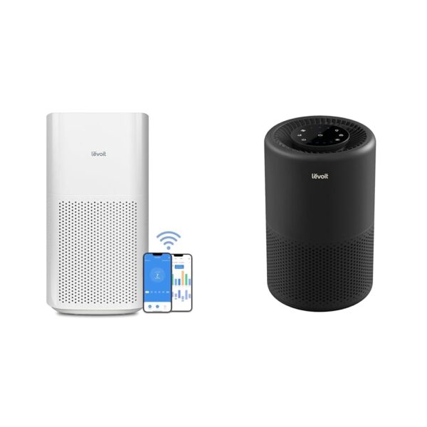 Purificador de aire LEVOIT Core 600S-P y Core 200S-P paquete HEPA WiFi control Alexa Google Assistant 3175 pies cuadrado