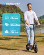 HOVERFLY X1/X3/X5 Electric Scooter for Adults, Anti Flat 8.5"/10'' Solid Tire, Max 10/18/25 Miles Range and 15.5/20Mph S