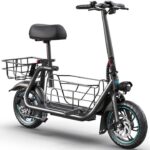 Gyroor Electric Scooter with Seat for Adults - 550W Motor, Pet Basket, 19 MPH Top Speed, 20 Miles Range, 12" Pneumatic T
