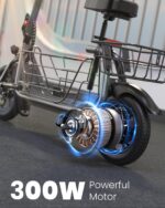 Gyroor Electric Scooter with Seat for Adults - 550W Motor, Pet Basket, 19 MPH Top Speed, 20 Miles Range, 12" Pneumatic T
