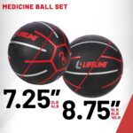 Lifeline Juego de pelotas medicinales de fitness, entrenamiento de fuerza y estabilidad corporal total, antideslizante,