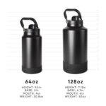 Termo Botella de Agua Simple Modern Trek Pivot TRPV-SCH-B-128-ALB Acero Inoxidable Aislado 1 Galon 128oz Con Asa Tapas I