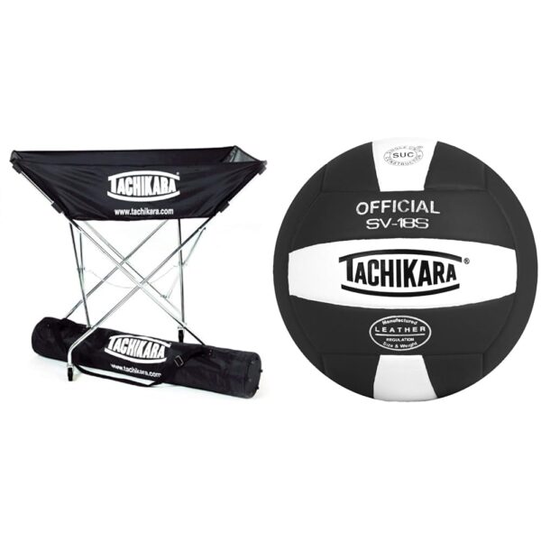 Carrito para voleibol con 36 pelotas compuestas color negro blanco equipo deportivo entrenamiento profesional