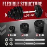 Yes4All Old School Adjustable Dumbbell Set with Weight Plates, Star Lock Collars/Connector, 40lbs to 200lbs Adjustable W
