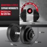 Yes4All Old School Adjustable Dumbbell Set with Weight Plates, Star Lock Collars/Connector, 40lbs to 200lbs Adjustable W